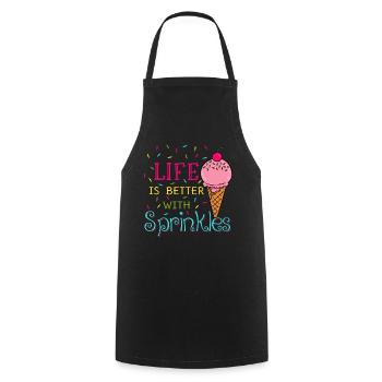 Life Is Better With Sprinkles - Kochschürze - Schwarz - Vorne - AI Model Male 185 dark (185cm)