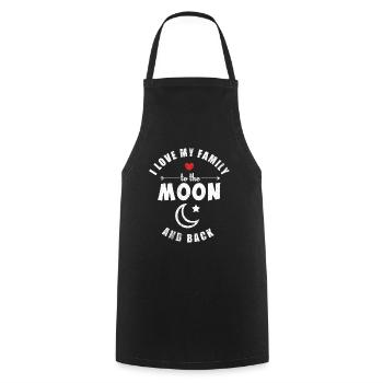 I Love My Family To The Moon And Back | gift - Cooking Apron - black - Front - AI Model Male 185 dark (185cm)