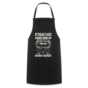 Fishing Angler Hunting Hunting Hunters - Cooking Apron - black - Front - AI Model Male 185 dark (185cm)
