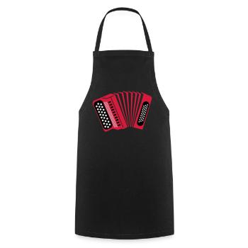 akkordeon musiker musik - Kochschürze - Schwarz - Vorne - AI Model Male 185 dark (185cm)