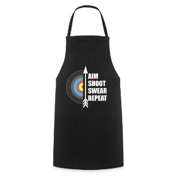 Archery sports - Cooking Apron - black - Front - AI Model Male 185 dark (185cm)