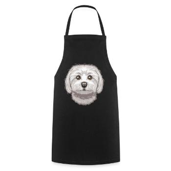Maltese - Cooking Apron - black - Front - AI Model Male 185 dark (185cm)