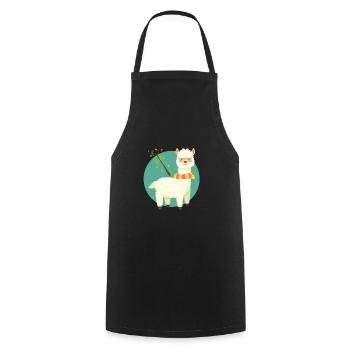 Lama - Kochschürze - Schwarz - Vorne - AI Model Male 185 dark (185cm)