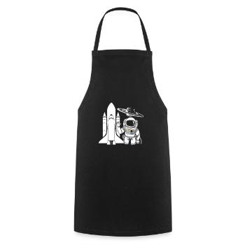 Astronaut Rocket Space Galaxy Gift - Cooking Apron - black - Front - AI Model Male 185 dark (185cm)