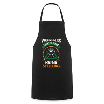 Lustiges Billard Spruch Geschenk - Kochschürze - Schwarz - Vorne - AI Model Male 185 dark (185cm)