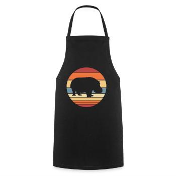 Vintage hippopotamus - Cooking Apron - black - Front - AI Model Male 185 dark (185cm)
