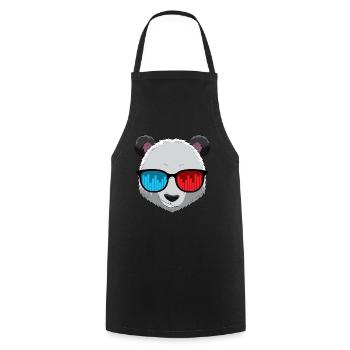 Party Panda DJ Pandas Musik Party Beat Sonnenbrill - Kochschürze - Schwarz - Vorne - AI Model Male 185 dark (185cm)