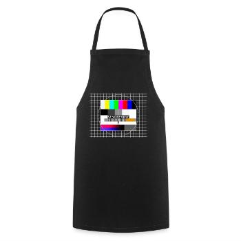Photo d’essai Émission pause 80 années 90 costume de fête - Tablier de cuisine - noir - Devant - AI Model Male 185 dark (185cm)
