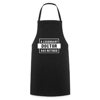 Docteur cadeau de retraite. Médecin retraité, médecin - Tablier de cuisine - noir - Devant - AI Model Male 185 dark (185cm)