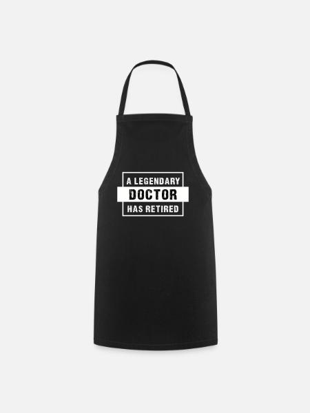 Doctor Retirement Gift. Retired Doctor, medical - Cooking Apron - black