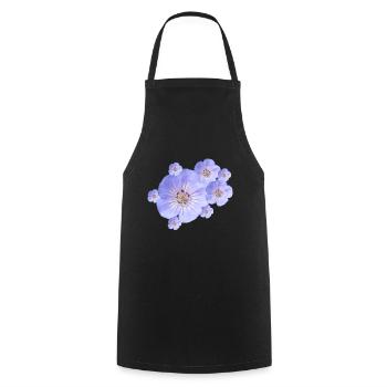wonderful blue flowers, blossoms, nature, garden - Cooking Apron - black - Front - AI Model Male 185 dark (185cm)