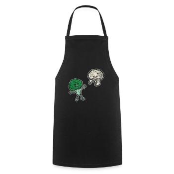 Broccoli cauliflower - Cooking Apron - black - Front - AI Model Male 185 dark (185cm)