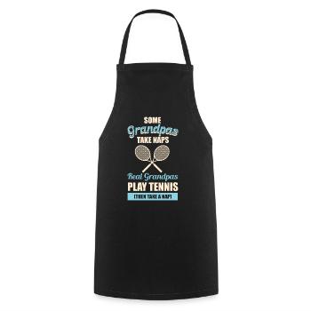 Tennis Opa Geschenk - Cooking Apron - black - Front - AI Model Male 185 dark (185cm)