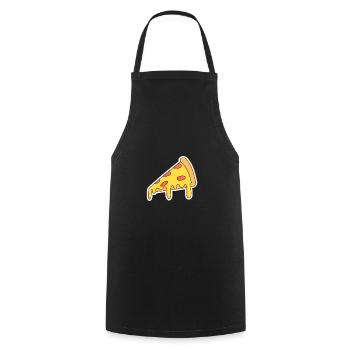 Pizza Slice Pop-Art Motiv - Kochschürze - Schwarz - Vorne - AI Model Male 185 dark (185cm)