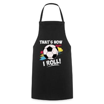 Football Funny Sayings Footballer Gift - Cooking Apron - black - Front - AI Model Male 185 dark (185cm)