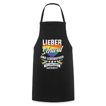 Cadeau gai drôle - Tablier de cuisine - noir - Devant - AI Model Male 185 dark (185cm)