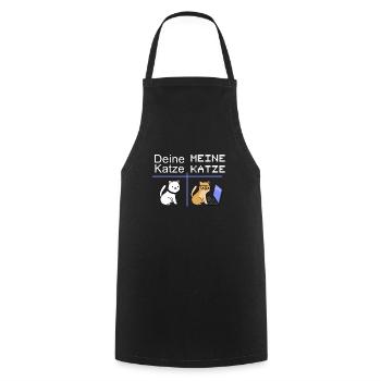 Nerd Computer Scientist with Cat Gift IT Cats - Cooking Apron - black - Front - AI Model Male 185 dark (185cm)