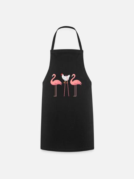 Flamingo Huhn lustige Geschenkidee - Kochschürze - Schwarz