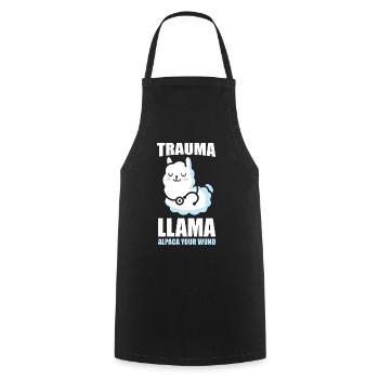 Alpaka Trauma Llama lustiges Geschenk - Kochschürze - Schwarz - Vorne - AI Model Male 185 dark (185cm)