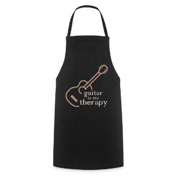 Gitarre Therapie lustig Sprüche Symbol Klassik - Kochschürze - Schwarz - Vorne - AI Model Male 185 dark (185cm)