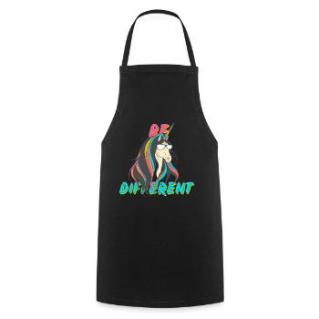 Be Different Cool licorne Arc-en-ciel - Tablier de cuisine - noir - Devant - AI Model Male 185 dark (185cm)