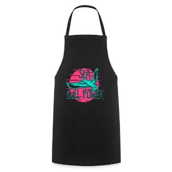 Seagull Lake Sea Coast - Cooking Apron - black - Front - AI Model Male 185 dark (185cm)