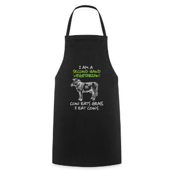 Viande végétarienne anti-végétale - Tablier de cuisine - noir - Devant - AI Model Male 185 dark (185cm)