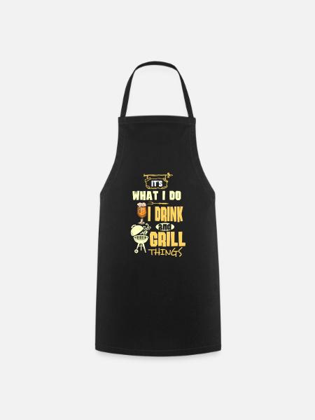 Grill Grillen BBQ Beer - Kochschürze - Schwarz