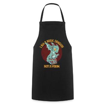 Reading Dragon Books Learning History Gift - Cooking Apron - black - Front - AI Model Male 185 dark (185cm)