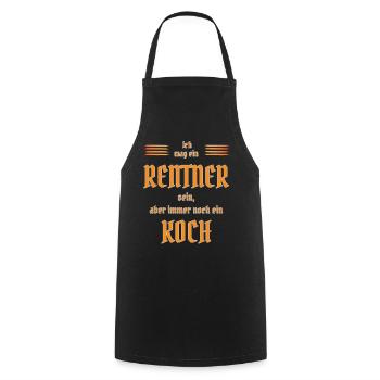 Rentner Koch - Kochschürze - Schwarz - Vorne - AI Model Male 185 dark (185cm)