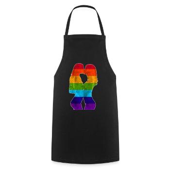 Pride Girls - Design - Cooking Apron - black - Front - AI Model Male 185 dark (185cm)