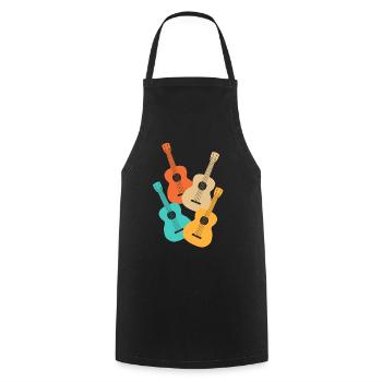 Ukulélé Musiciens colorés - Tablier de cuisine - noir - Devant - AI Model Male 185 dark (185cm)