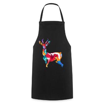 Gazelle Polygon - Kochschürze - Schwarz - Vorne - AI Model Male 185 dark (185cm)