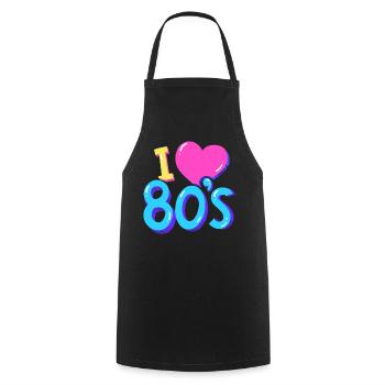 80's - Tablier de cuisine - noir - Devant - AI Model Male 185 dark (185cm)