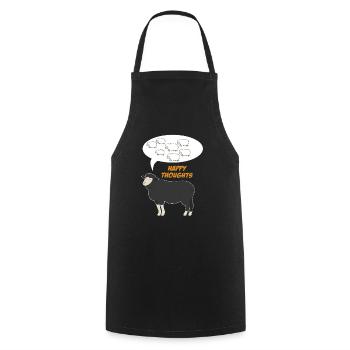 Bonnes pensées - Moutons - Tablier de cuisine - noir - Devant - AI Model Male 185 dark (185cm)