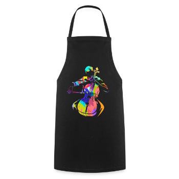 Cadeau de violoncelle - Tablier de cuisine - noir - Devant - AI Model Male 185 dark (185cm)