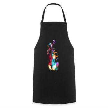 Double bass gift - Cooking Apron - black - Front - AI Model Male 185 dark (185cm)