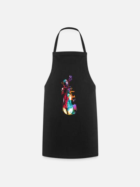 Double bass gift - Cooking Apron - black