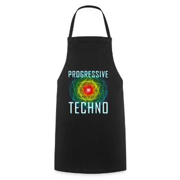 Progressives Techno Club Party Rave Musik - Kochschürze - Schwarz - Vorne - AI Model Male 185 dark (185cm)