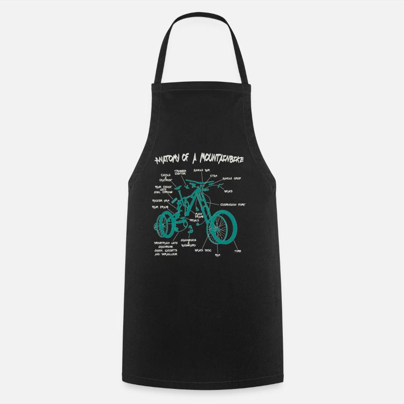 Anatomie eines Mountainbikes Downhill Fahrrad - Kochschürze - Schwarz