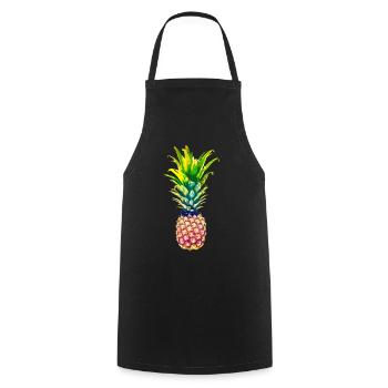 Ananas - Kochschürze - Schwarz - Vorne - AI Model Male 185 dark (185cm)