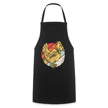 Cadeau poule poulet - Tablier de cuisine - noir - Devant - AI Model Male 185 dark (185cm)