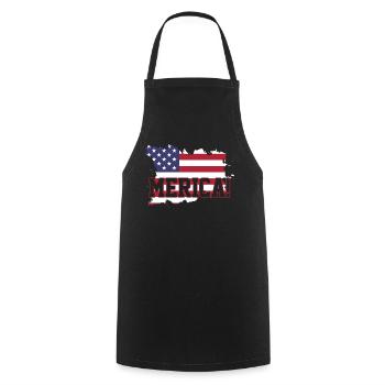 Amerika USA Flagge - Kochschürze - Schwarz - Vorne - AI Model Male 185 dark (185cm)