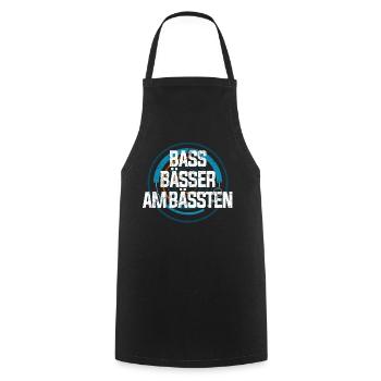 Musikinstrument Bass - Kochschürze - Schwarz - Vorne - AI Model Male 185 dark (185cm)