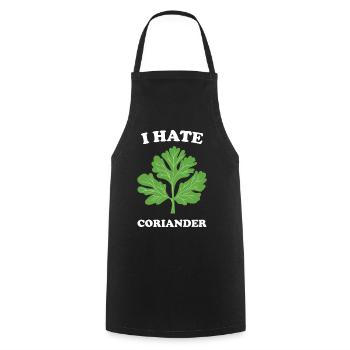 Coriander Gift Idea - I hate Coriander - Cooking Apron - black - Front - AI Model Male 185 dark (185cm)