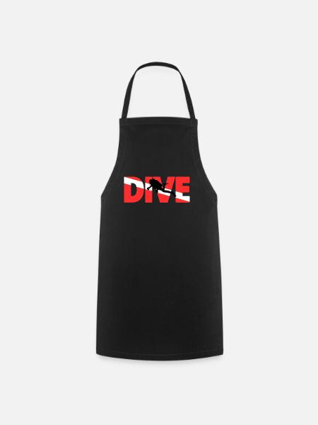 Dive plongeurs plongeurs d’eau profonde Cadeau de plongée - Tablier de cuisine - noir