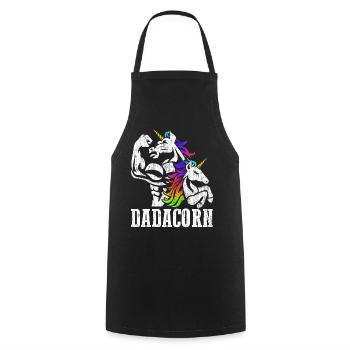 Dadacorn Unicorn Dad Daughter Fathers Day Birthday - Cooking Apron - black - Front - AI Model Male 185 dark (185cm)