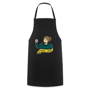 Marie Curie - Cooking Apron - black - Front - AI Model Male 185 dark (185cm)