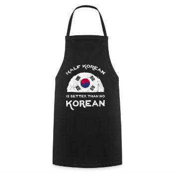 Half Is Korean Is Better Than No Korean - Kochschürze - Schwarz - Vorne - AI Model Male 185 dark (185cm)