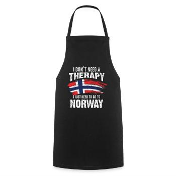 Cadeau de voyage de vacances de thérapie de pays de Norvège - Tablier de cuisine - noir - Devant - AI Model Male 185 dark (185cm)